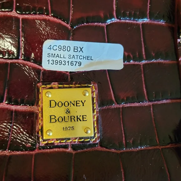 Dooney & Bourke Croco Fino Small Leather Satchel Bordeaux ~ Stunning! FINAL! - Picture 8 of 16